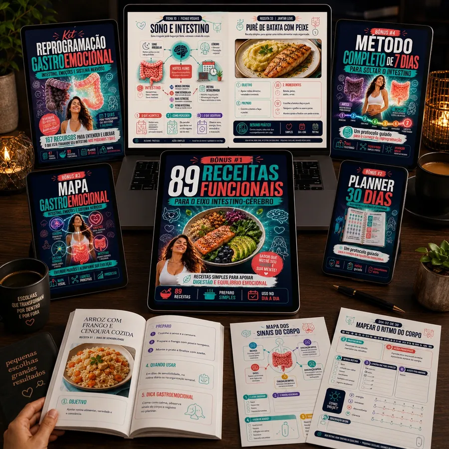 Kit Reprogramação GastroEmocional completo com os 4 bônus